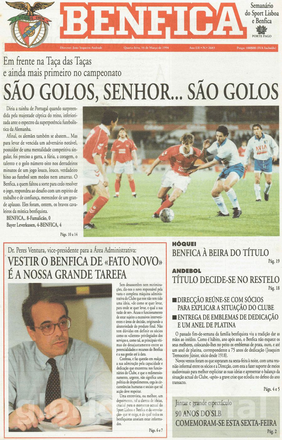 jornal o benfica 2683 1994-03-16